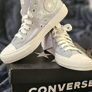 Converse Women's High Top Sneakers in Light Silver
